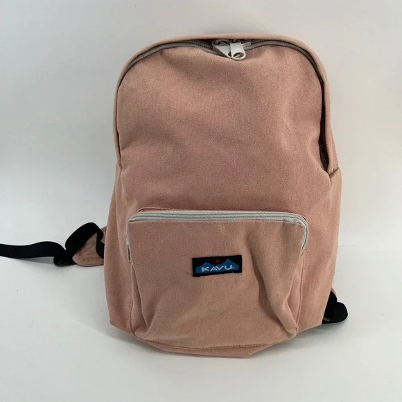 Kavu Gorbea Backpack Pink Cotton Canvas Padded Straps Outdoor Unisex OS - Picture 1 of 9